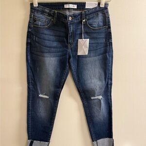 KanCan Medium Blue Jeans with Yellow Stitching
